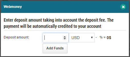 Adding funds via WebMoney: step 3